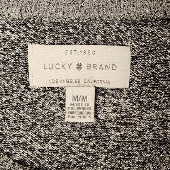 Lucky Brand Sweater Women's Medium Pullover Lightweight Gray Casual Crew Neck - Picture 3 of 10